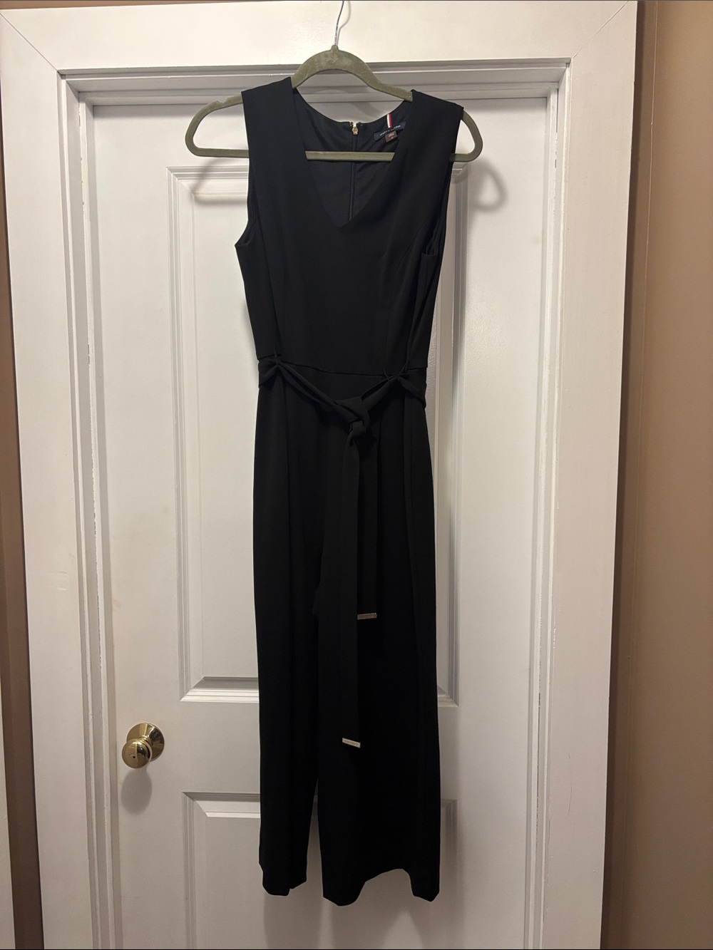 Tommy Hilfiger Black Sleeveless Maxi Dress with Waist Tie